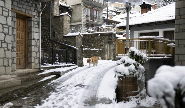 Snow-covered Metsovo, Epirus on January 26, 2023. / Χιονισμένο τοπίο στο Μέτσοβο, Ήπειρος, 26 Ιανουαρίου 2023.