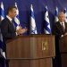 Israeli Prime Minister Benjamin Netanyahu, right,  and Greek Prime Minister Kyriakos Mitsotakis give joint statements in Jerusalem, Tuesday, June 16, 2020. (Debbie Hill, UPI Pool via AP)
